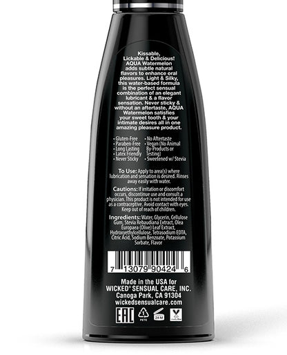 Wicked Sensual Care Aqua Water Based Ludricant - 4 Oz Watermelon