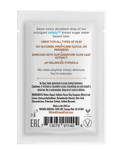 Wicked Sensual Care Simply Water Based Lubricant - .1 Oz