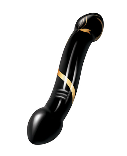 Secret Kisses 7.5" Handblown Double Ended Dildo - Black-gold
