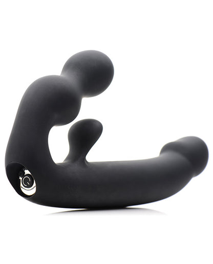 Strap U Tri-volver 7x Vibrating Strapless Strap On - Black