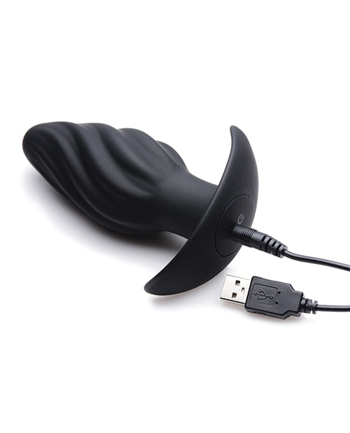Thump It Kinetic Thumping 7x Swirled Anal Plug - Black