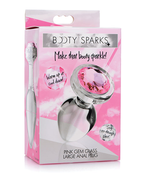 Booty Sparks Pink Gem Glass Anal Plug