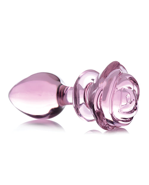 Booty Sparks Pink Rose Glass Anal Plug