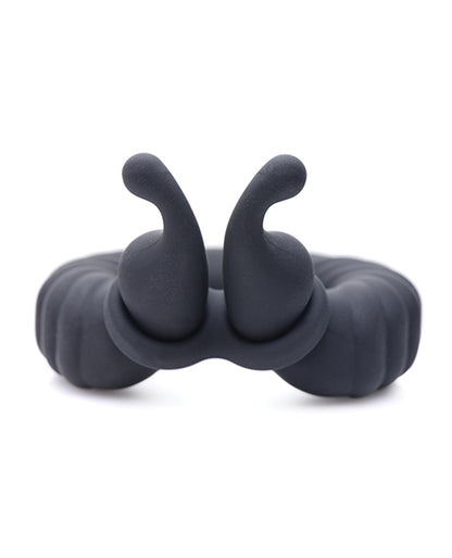 Trinity Men 10x Cobra Dual Stimulation Silicone Cock Ring - Black