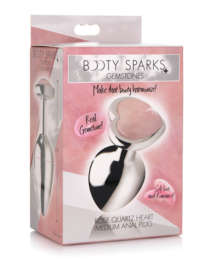 Booty Sparks Gemstones Rose Quartz Heart Anal Plug