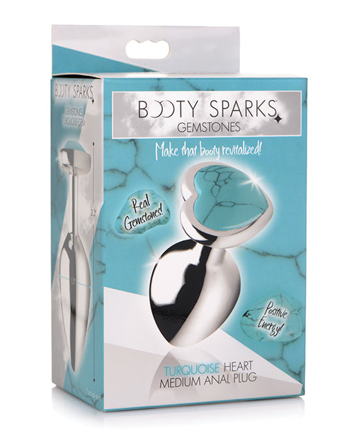 Booty Sparks Gemstones Turquoise Heart Anal Plug