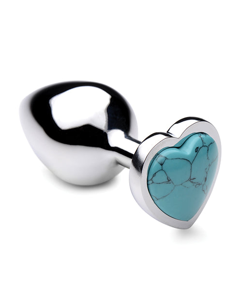 Booty Sparks Gemstones Turquoise Heart Anal Plug
