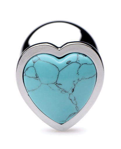 Booty Sparks Gemstones Turquoise Heart Anal Plug