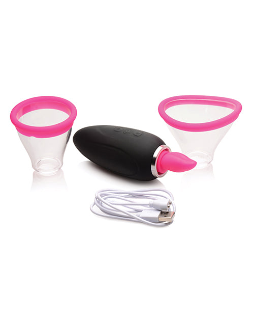 Inmi Shegasm Lickgasm Mini 10x Licking & Sucking Stimulator - Black-pink