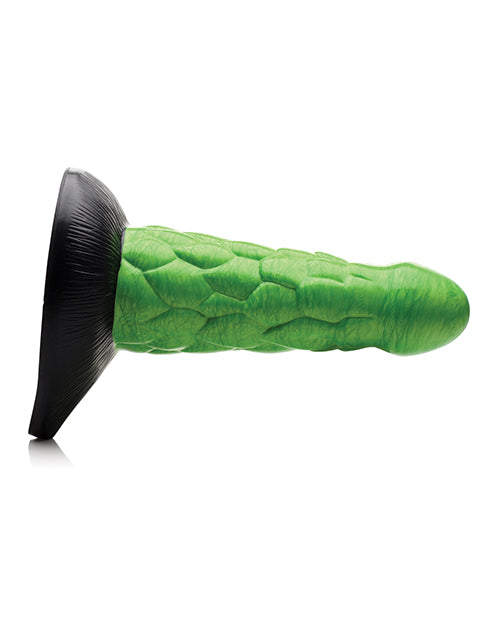 No Eta Creature Cocks Radioactive Reptile Thick Scaly Silicone Dildo - Green-black