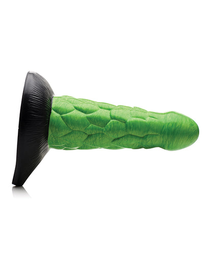 No Eta Creature Cocks Radioactive Reptile Thick Scaly Silicone Dildo - Green-black
