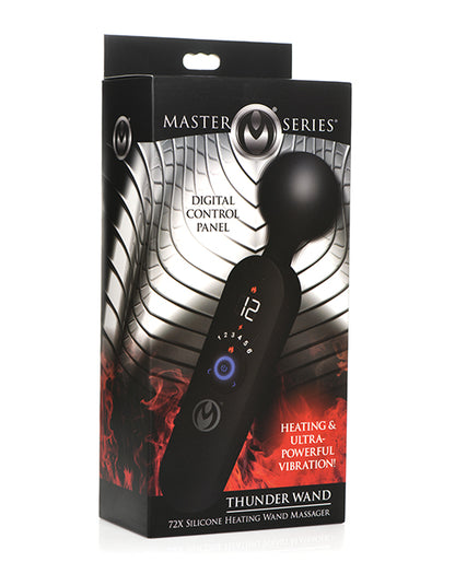 Master Series Thunder Wand 72x Silicone Heating Wand Massager - Black