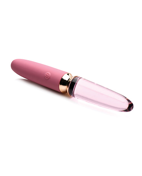 Prisms Vibra-glass 10x Dual Ended Smooth Silicone-glass Vibrator - Rose