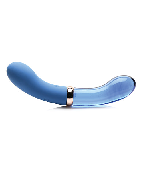 Prisms Vibra-glass 10x Dual Ended G Spot Silicone-glass Vibrator - Bleu