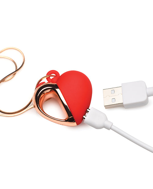 Charmed 10x Vibrating Silicone Heart Necklace