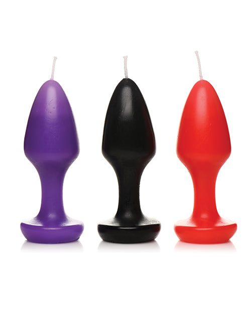 Master Series Kink Inferno Butt Plug Candles - Black/purple/red
