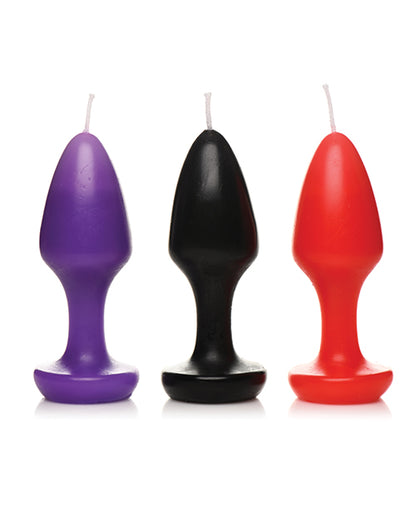 Master Series Kink Inferno Butt Plug Candles - Black/purple/red