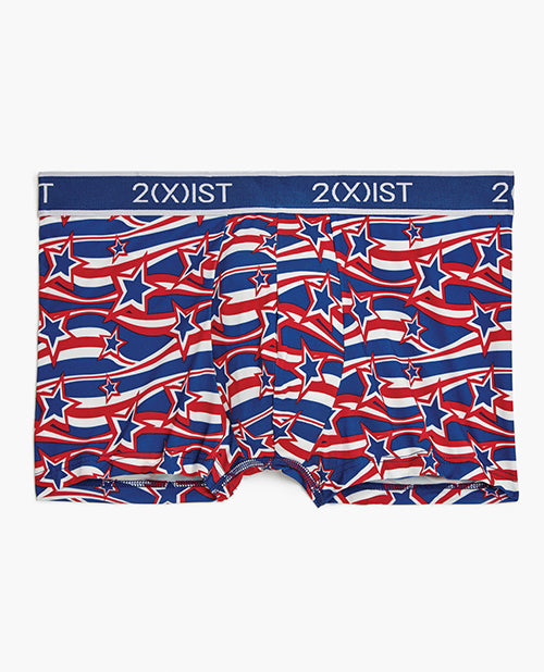 2xist Seasonal Graphic Micro No Show Trunk Red, White Blue