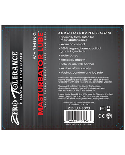 Zero Tolerance Warming Masturbator Lube